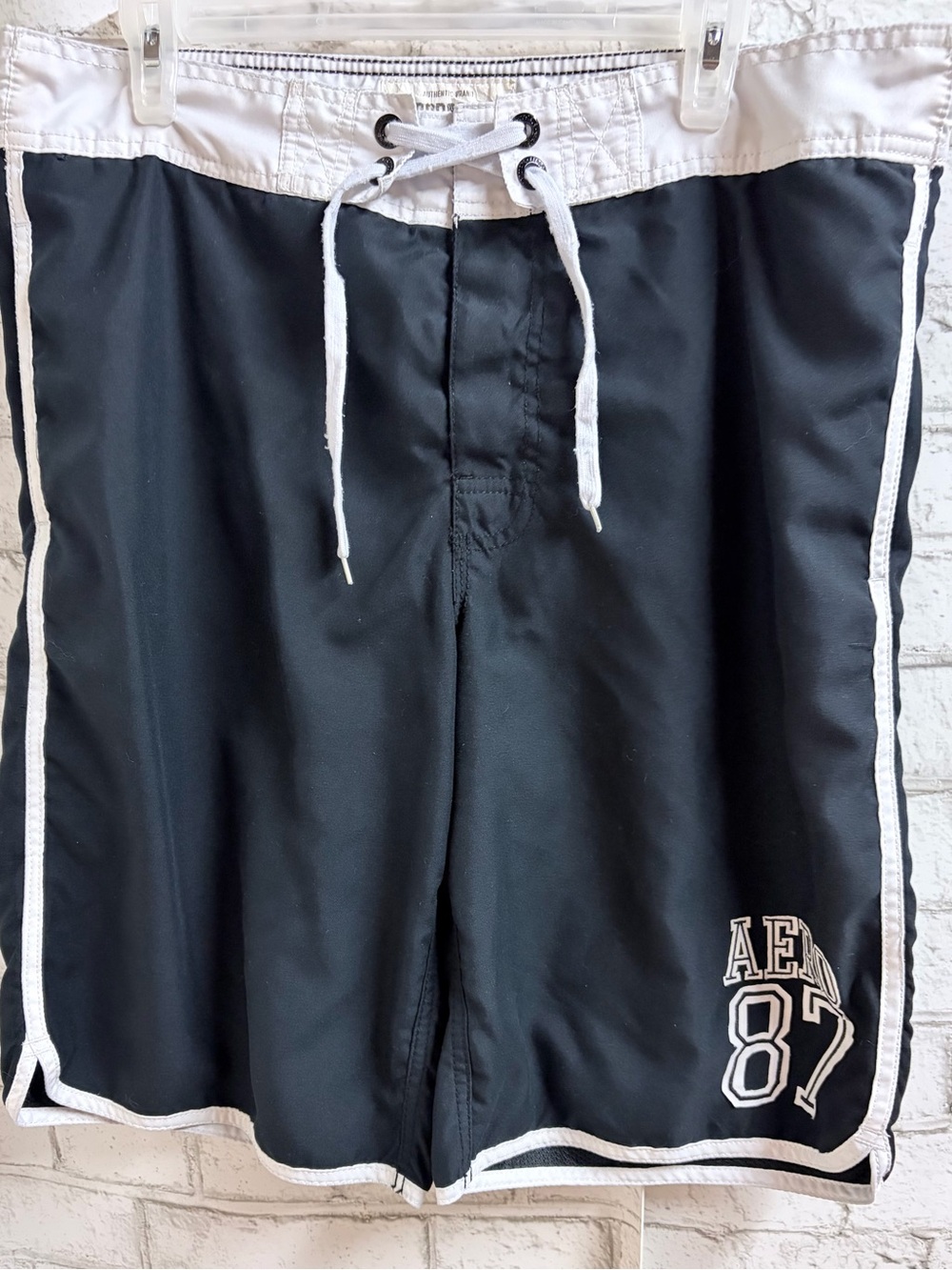 Aeropostale Black and White Athletic Board Shorts